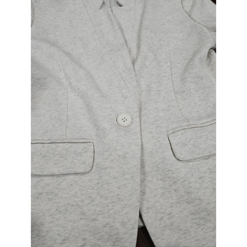 Gibsonlook Knit Blazer Womens Large Gray Stretch One Button Work Jacket - Picture 3 of 7